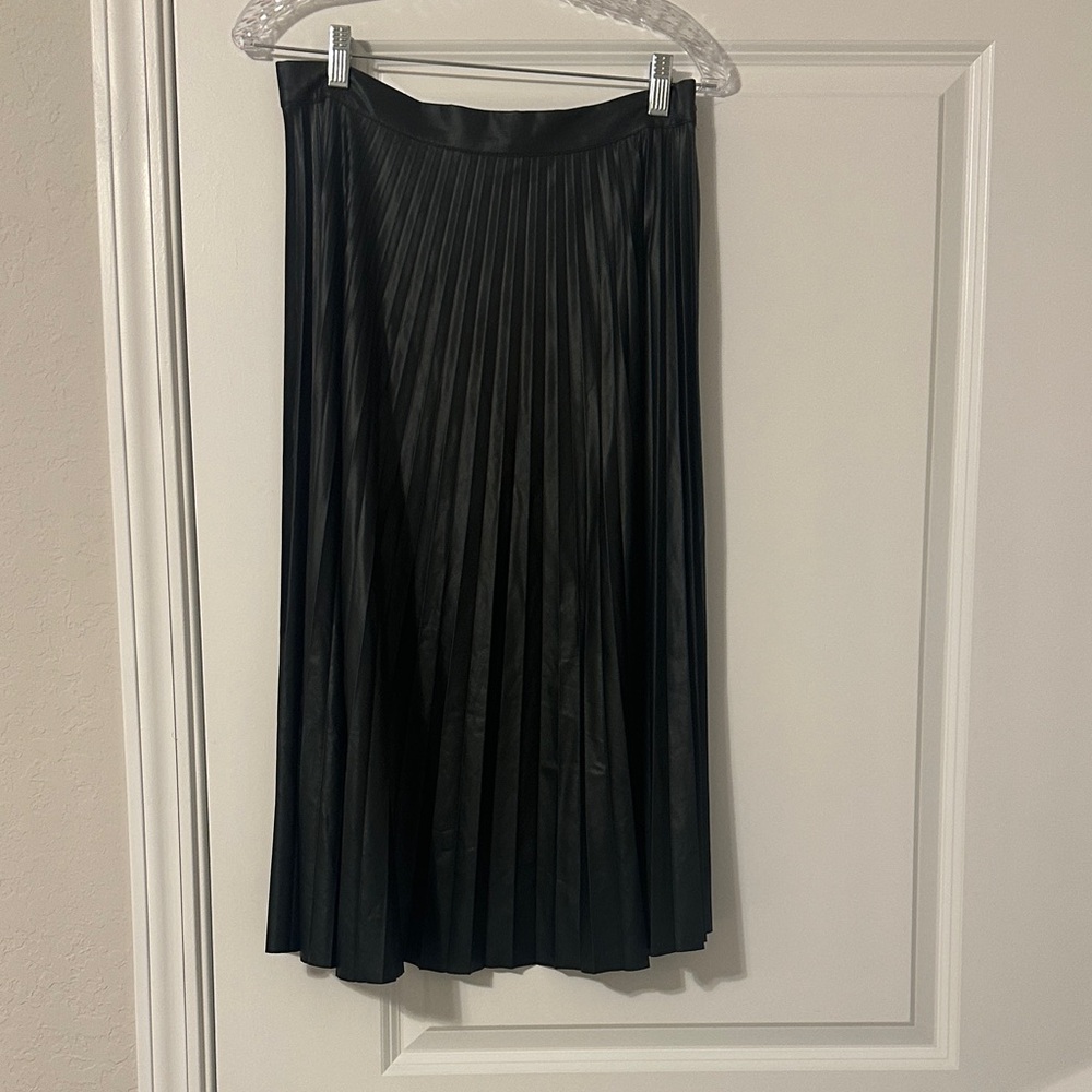 Dark Green Pleated Midi (almost maxi) Skirt